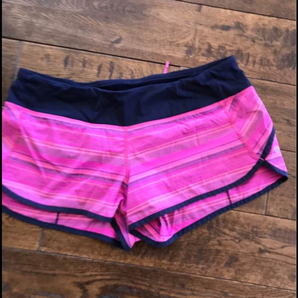 ululemon athletic running short, size 10, worn a few times, pink striped